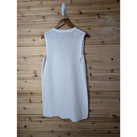 Lafayette 148 Sweater Vest Womens Medium White Quiet Luxury Tie Front - Picture 4 of 9